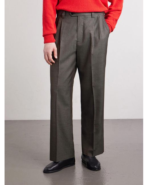 mfpen Gray Classic Wool Trousers for men