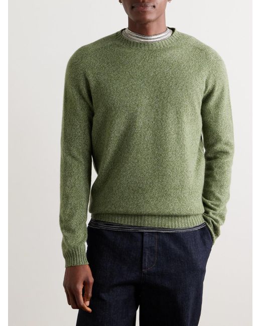 Boglioli Green Wool And Cashmere-blend Sweater for men