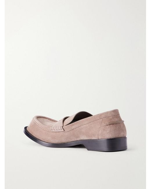 Loewe Pink Bobine Logo-Debossed Suede Loafers for men
