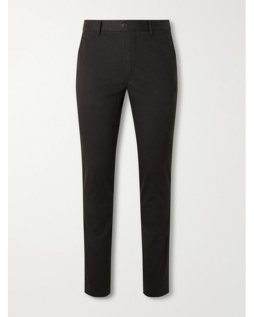 Slowear Black Straight-Leg Cotton-Blend Twill Trousers for men
