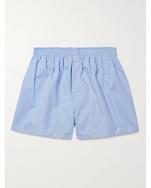 Sunspel Blue Cotton Boxer Shorts for men
