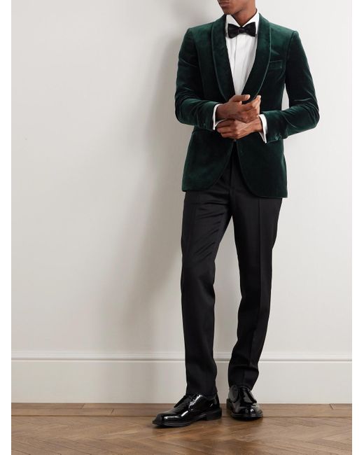 Mr P. Green Cotton-blend Velvet Tuxedo Jacket for men
