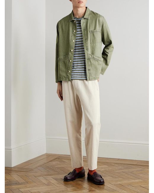 Folk Green Meyer Cotton Overshirt for men