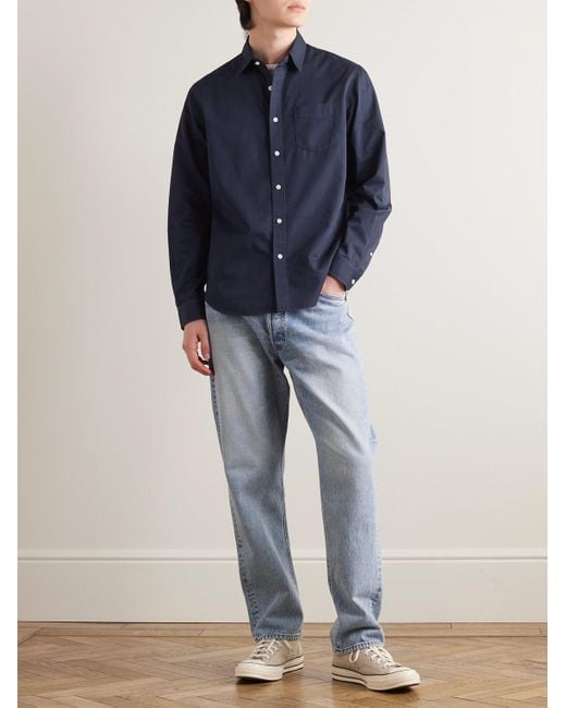 Alex Mill Mill Hemd aus Baumwoll-Twill in Stückfärbung in Blue für Herren
