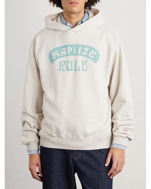 Kapital Natural Printed Wool-blend Jersey Hoodie for men