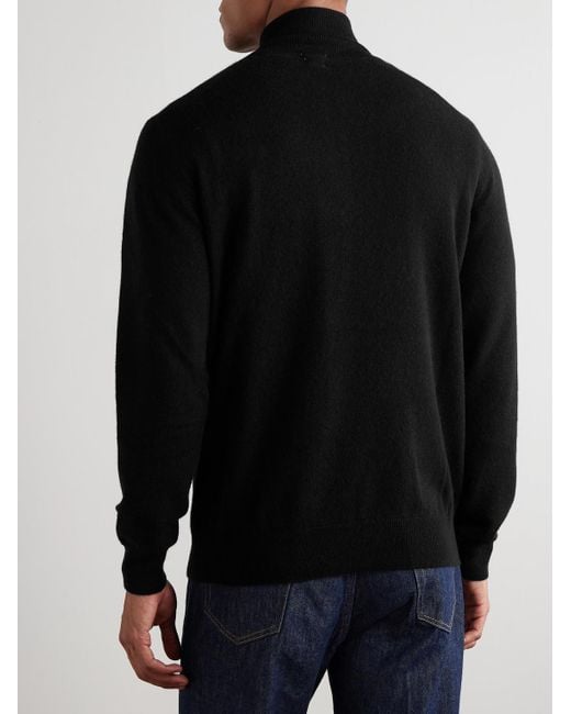 Massimo Alba Black Lima Cashmere Half-Zip Sweater for men