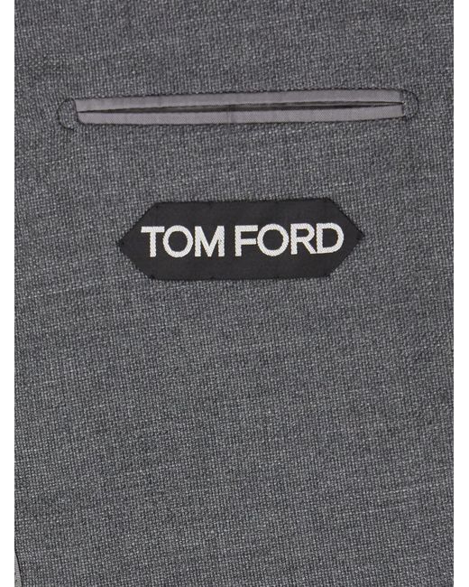Tom Ford Gray Shelton Wool-Blend Blazer for men