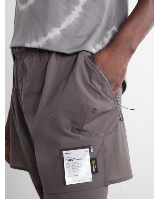 Satisfy Gray Rippy&Trade; Layered 5&Quot; Cordura&Reg; And Justice&Trade; Running Shorts for men