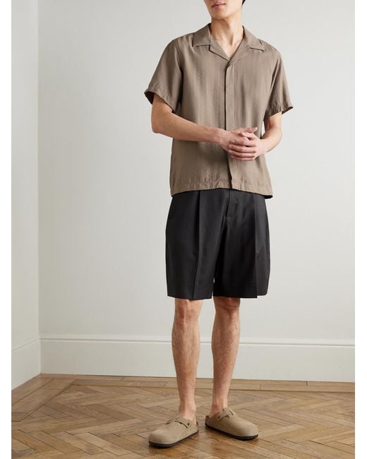 NN07 Natural Hank 5971 Camp-Collar Modal-Blend Seersucker Shirt for men