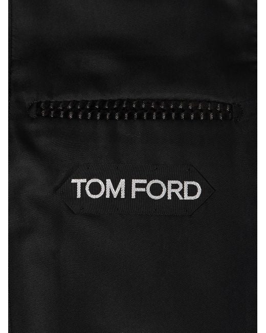 Tom Ford Black Dyllan Metallic Striped Cotton-Blend Velvet Tuxedo Jacket for men