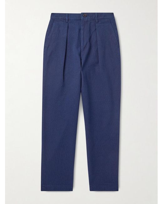 Blue Blue Japan Blue Straight-Leg Sashiko Cotton Trousers for men