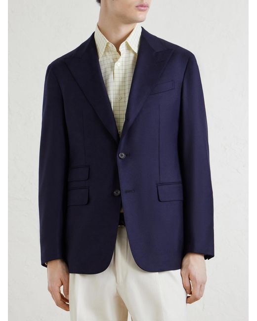 Dunhill Blue Cavendish 170S Wool Blazer for men