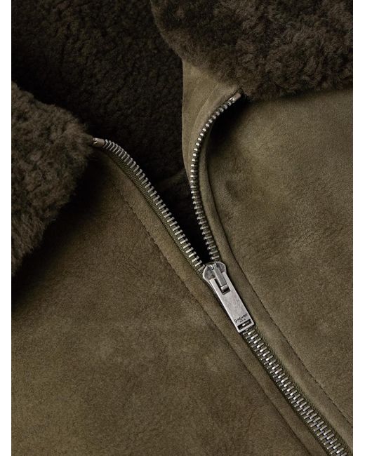 Saint Laurent Green Shearling Blouson Jacket for men
