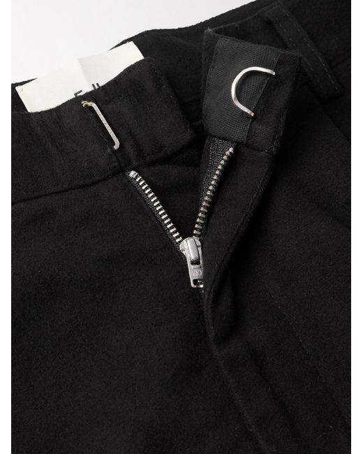 Folk Black Signal Tapered Cotton-moleskin Trousers for men