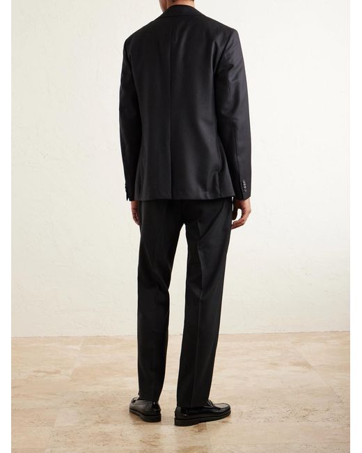 Mr P. Blue Mike Straight-leg Grain De Poudre Wool Suit Trousers for men