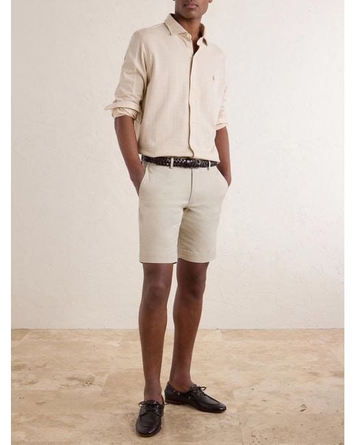 Polo Ralph Lauren Natural Greenwich Slim-Fit Straight-Leg Stretch-Cotton Chino Shorts for men