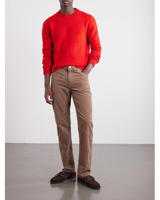 FRAME Natural Modern Straight-Leg Cotton-Blend Corduroy Trousers for men