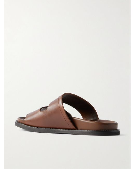 J.M. Weston Brown Leather Sandals for men