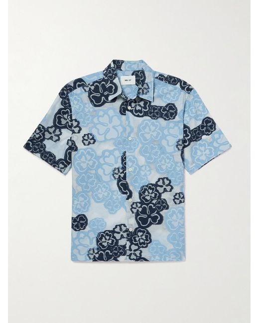 NN07 Blue Freddy 50075 Fil Coupé-Voile Shirt for men