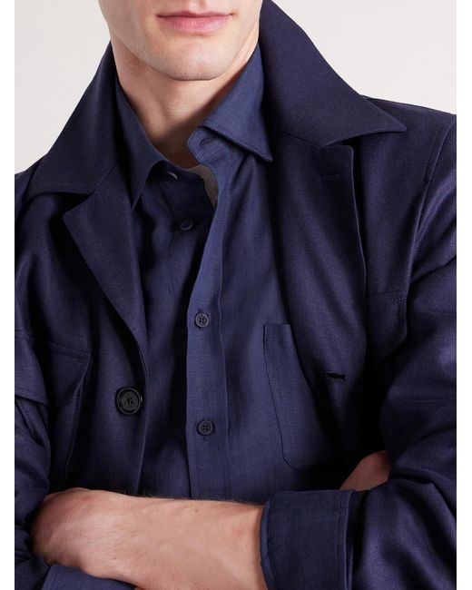 Sease Blue Hemp Shirt for men