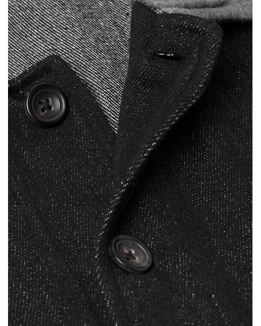 Kartik Research Black Embroidered Felt-trimmed Denim Jacket for men