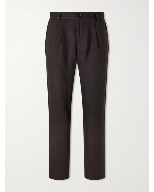 Oliver Spencer Black Coney Straight-Leg Pleated Linen Suit Trousers for men