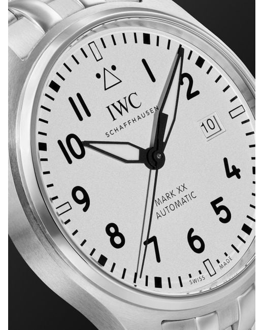 Iwc Black Pilot's Mark Xx Automatic 40mm Stainless Steel Watch for men