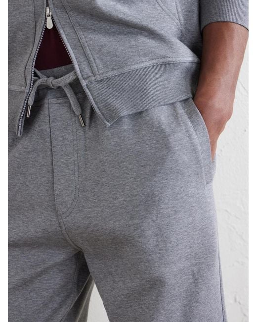Brunello Cucinelli Gray Tapered Cotton, Cashmere And Silk-Blend Jersey Sweatpants for men