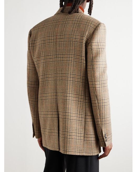Loewe Natural Prince Of Wales Checked Wool-tweed Blazer for men