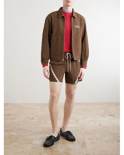 CHERRY LA Natural Straight-Leg Logo-Print Woven Shorts for men
