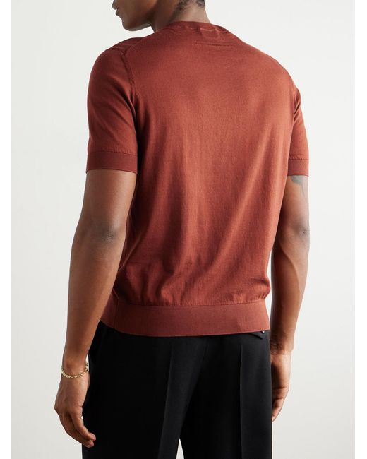Zegna Red Slim-Fit Cotton T-Shirt for men