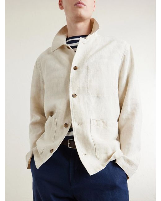 NN07 Natural Morgan 1454 Linen Blouson Jacket for men