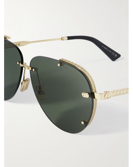 Dior Green Neodior A1U Aviator-Style-Tone Sunglasses for men