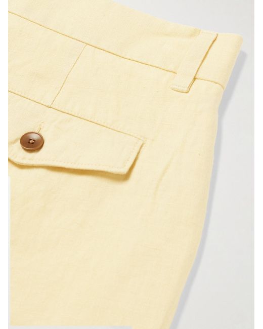 Mr P. Natural Straight-Leg Linen Shorts for men