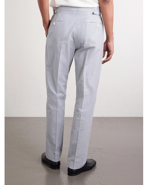 Polo Ralph Lauren White Tapered Striped Cotton-seersucker Trousers for men