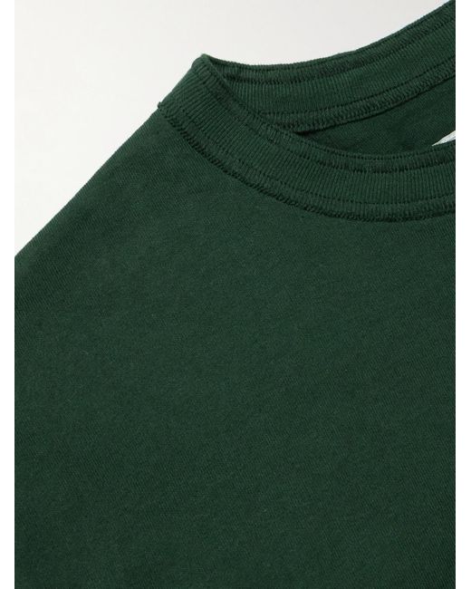 Sacai Green Carhartt Wip Logo-Appliquéd Canvas-Trimmed Cotton-Jersey T-Shirt for men