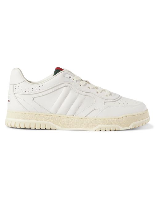 Gucci White Re-web Webbing-trimmed Leather Sneakers for men