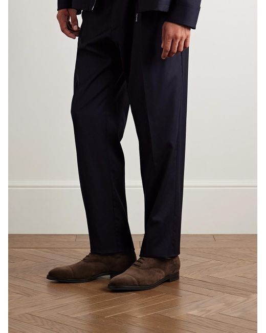 John Lobb Brown City Ii Cap-Toe Suede Oxford Shoes for men
