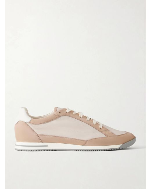 Brunello Cucinelli Natural Suede-Trimmed Canvas Sneakers for men