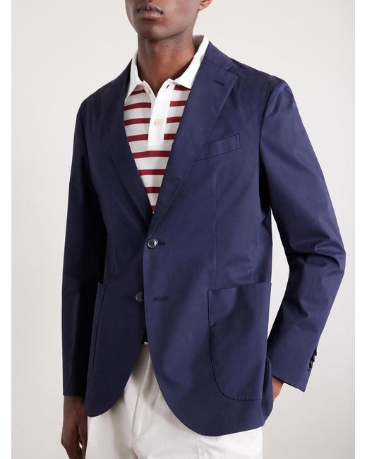Slowear Blue Cotton-blend Suit Jacket for men
