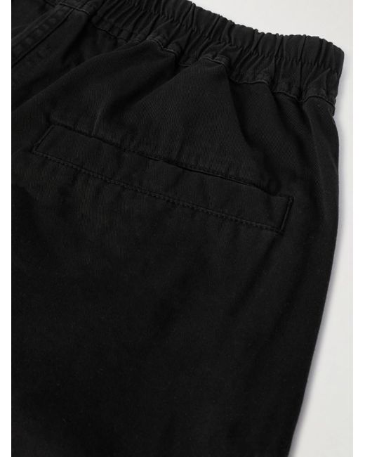 Rick Owens Black Bauhaus Wide-leg Zip-embellished Cotton-twill Drawstring Shorts for men