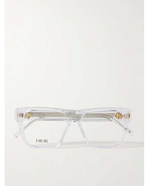 Dior Natural Cd Diamondo S6I Transparent Square Acetate Glasses for men