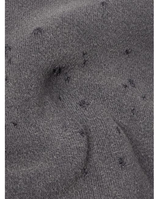 SAINT Mxxxxxx Gray Denim Tears Logo-Print Distressed Cotton-Jersey Hoodie for men