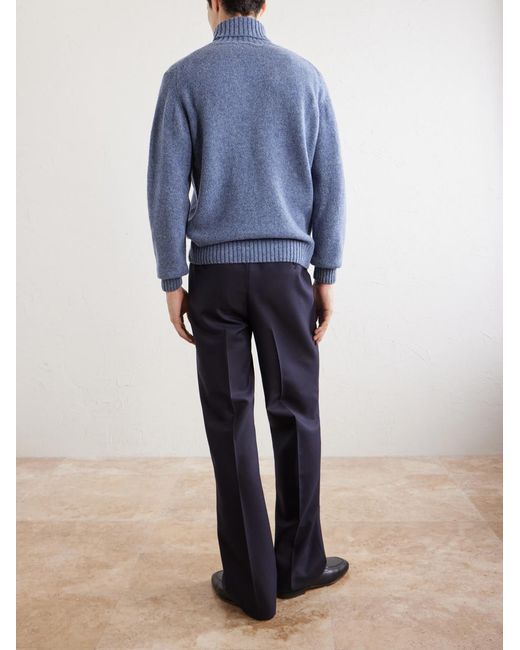 Caruso Blue Wool Rollneck Sweater for men