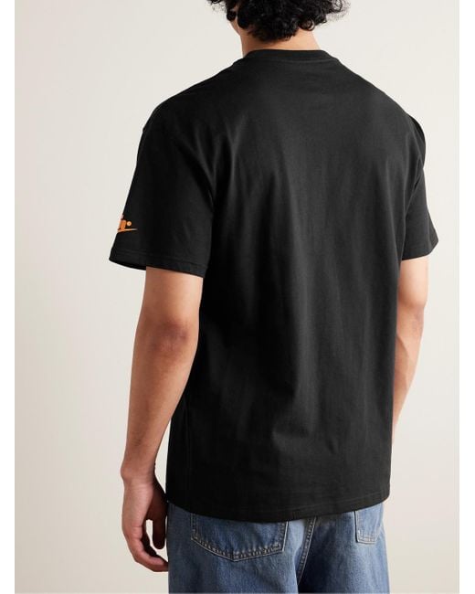 T-shirt in jersey di cotone con logo applicato Sportswear di Nike in Black da Uomo