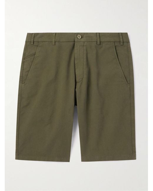 Loro Piana Green Slim-fit Cotton-blend Bermuda Shorts for men