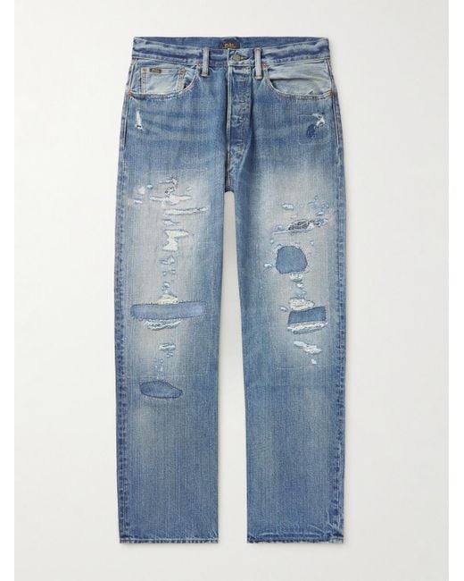 Polo Ralph Lauren Blue Straight-leg Distressed Jeans for men