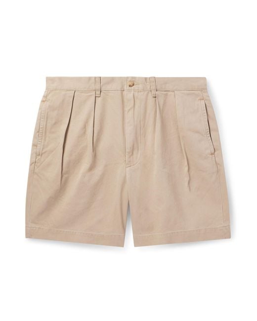 Polo Ralph Lauren Natural Cormac Straight-Leg Pleated Cotton-Twill Shorts for men