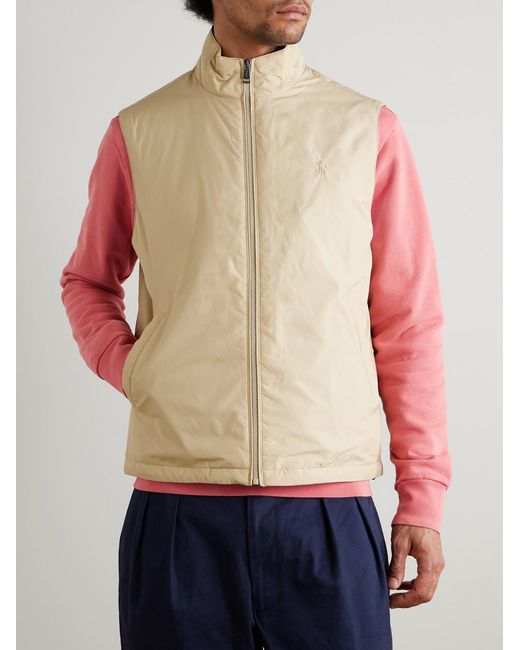 Polo Ralph Lauren Natural Logo-Embroidered Padded Recycled Shell Gilet for men