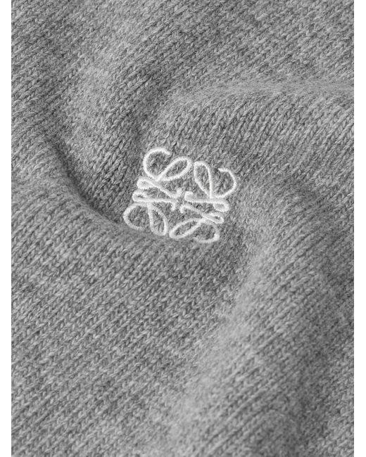 Loewe Gray Anagram Logo-Embroidered Wool Sweater for men